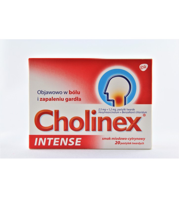Cholinex Intense 20 tabletek do ssania o smaku miodowo-cytrynowym