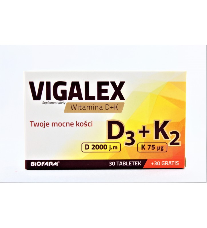 Vigalex D3+K2, tabletki, 60 szt. (30 szt. + 30 szt.)