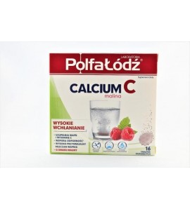 Calcium C o smaku maliny, 16 tabletek musujących