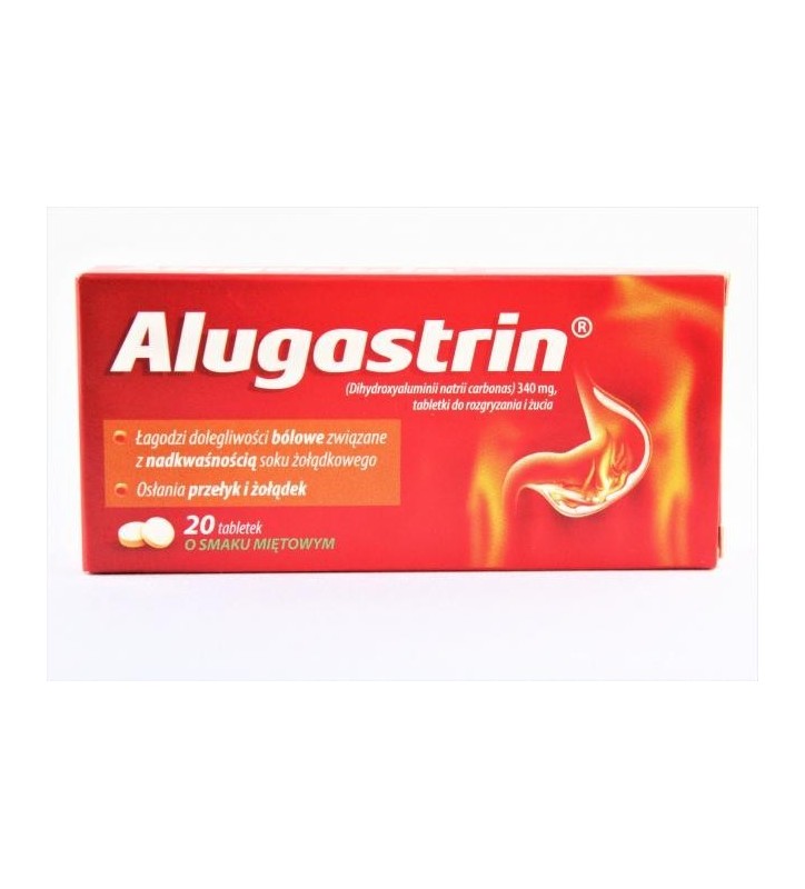 Alugastrin, 340 mg, tabletki do rozgryzania, żucia, 20 szt