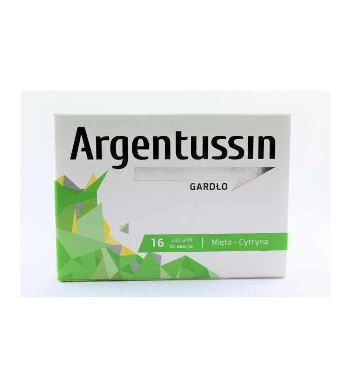 Argentussin Gardło, pastylki do ssania, smak mięta-cytryna, 16 szt.