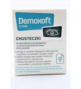 Demoxoft Clean, chusteczki do pielęgnacji podrażnionej skóry powiek, 20 szt