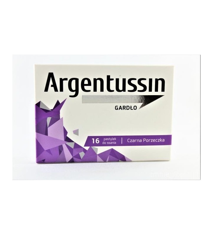 Argentussin Gardło, pastylki do ssania, smak czarnej porzeczki, 16 szt.