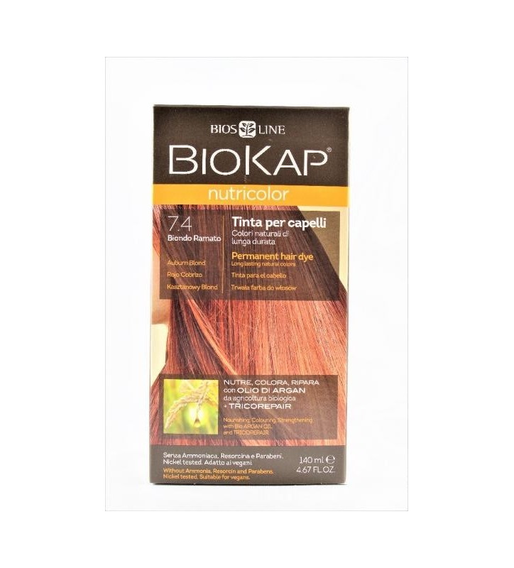 BIOKAP NUTRICOLOR 7.4 Kasztanowy Blond 140 ml