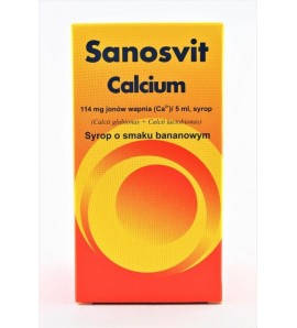 Sanosvit Calcium, syrop o smaku bananowym,  150 ml