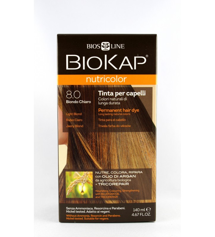 BIOKAP NUTRICOLOR 8.0 Jasny Blond 140ml