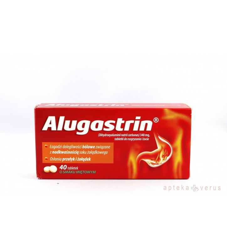 Alugastrin tabl.dorozgr.iżucia 0,34g 40tab