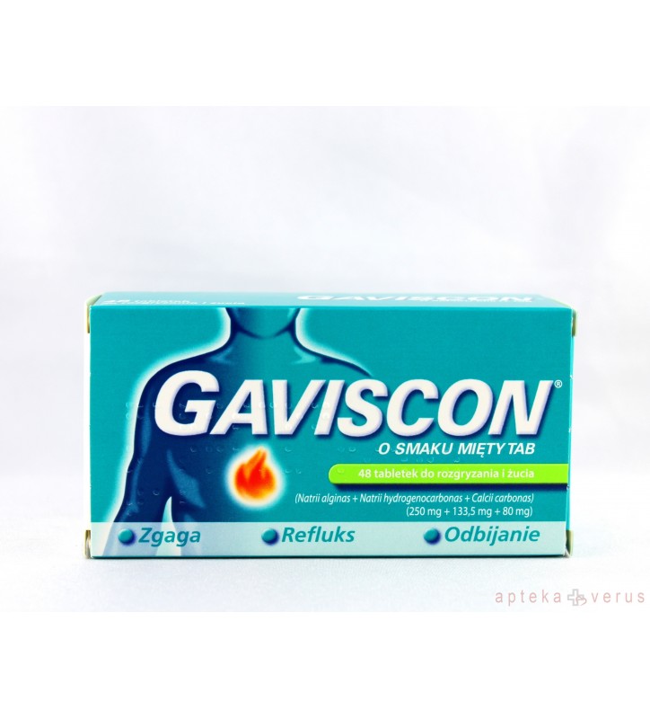 Gaviscon o smaku mięty 48 tabl.