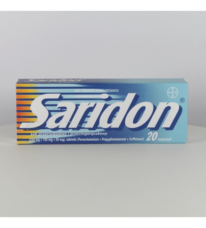 Saridon tabl. 0,25g+0,15g+0,05g 20 tabl.